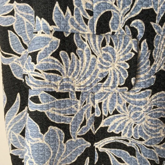 Ellen Tracy Silk and Wool Open Front Blazer Jacket Floral Print Sz 10 - Picture 3 of 15